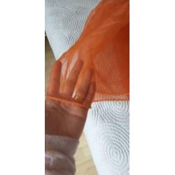 3 stuks oranje glasgordijn