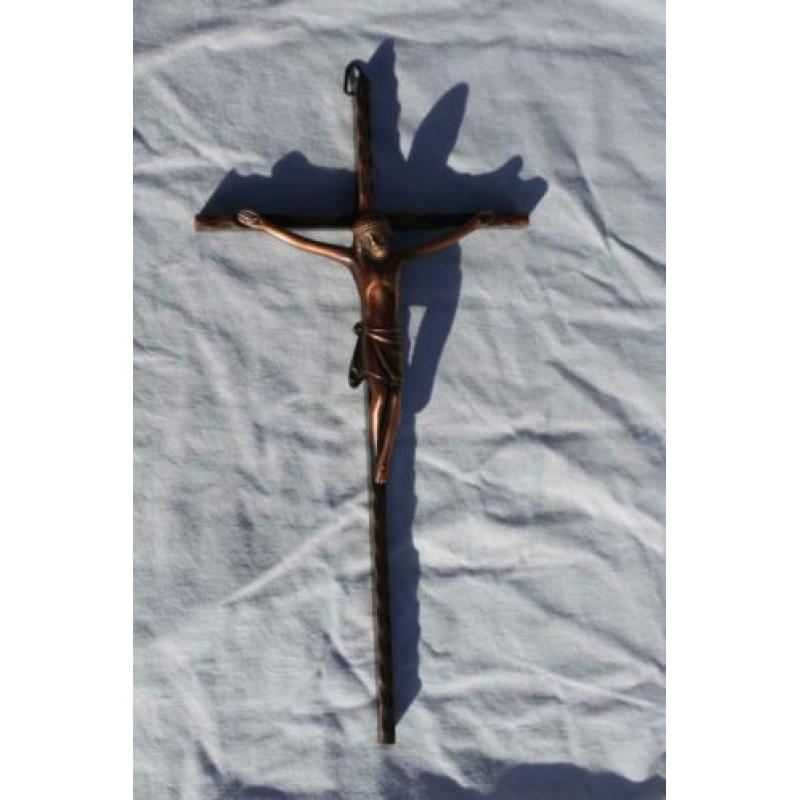 Christus kruis rood koperen Corpus golvend kruis 24.5 12.3