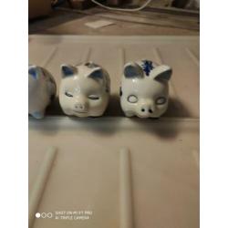 Handpainted Delfts blauw spaarvarken, delftsblauw varken