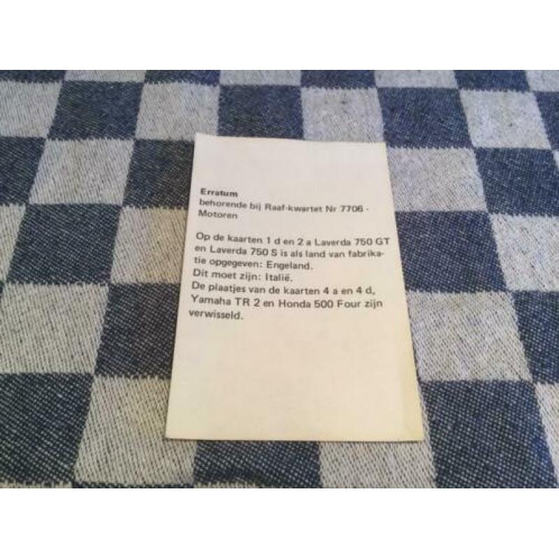 Raaf motoren kaartspel met erratum