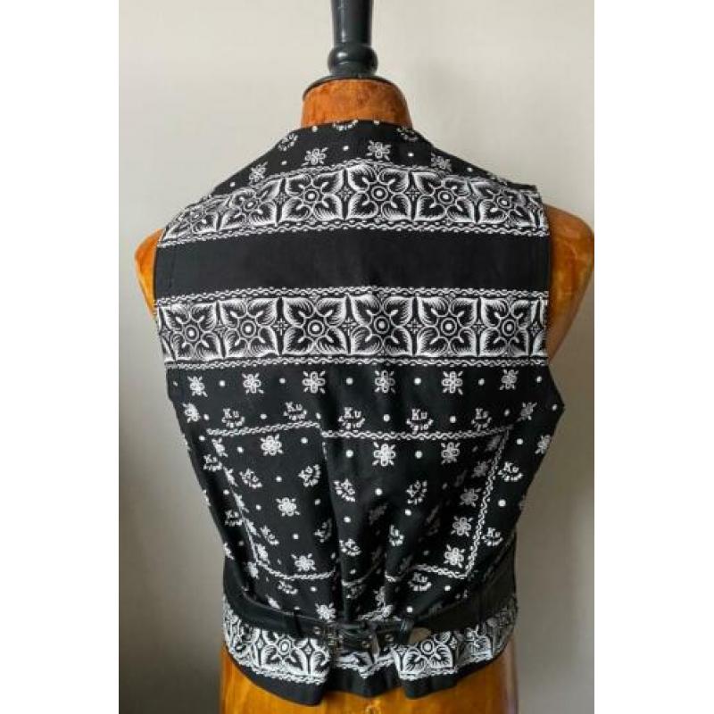 Leren bikers/motor vest. Mt L.