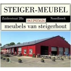 Steigerhout TUINTAFELS op maat, met dubbele kolompoot