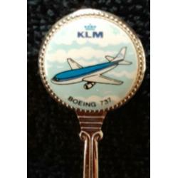 Theelepel met klm boeing afbeelding