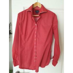 Blouse Cavallaro mt 46 (=44) rood met witte stippen