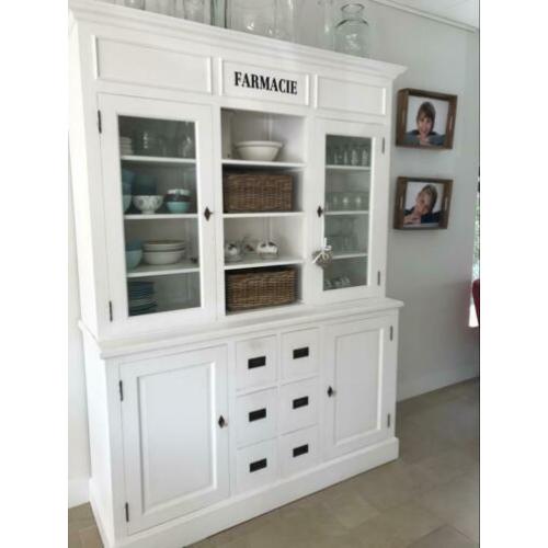 Franse apothekers kast wit buffetkast vitrine landelijk