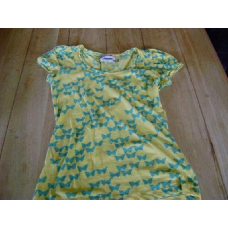 Geel/groen Numph vlinder shirt, maat M = S