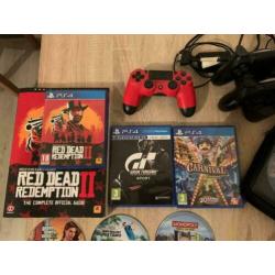 Playstation 4 500GB met 15 spellen en 3 controllers