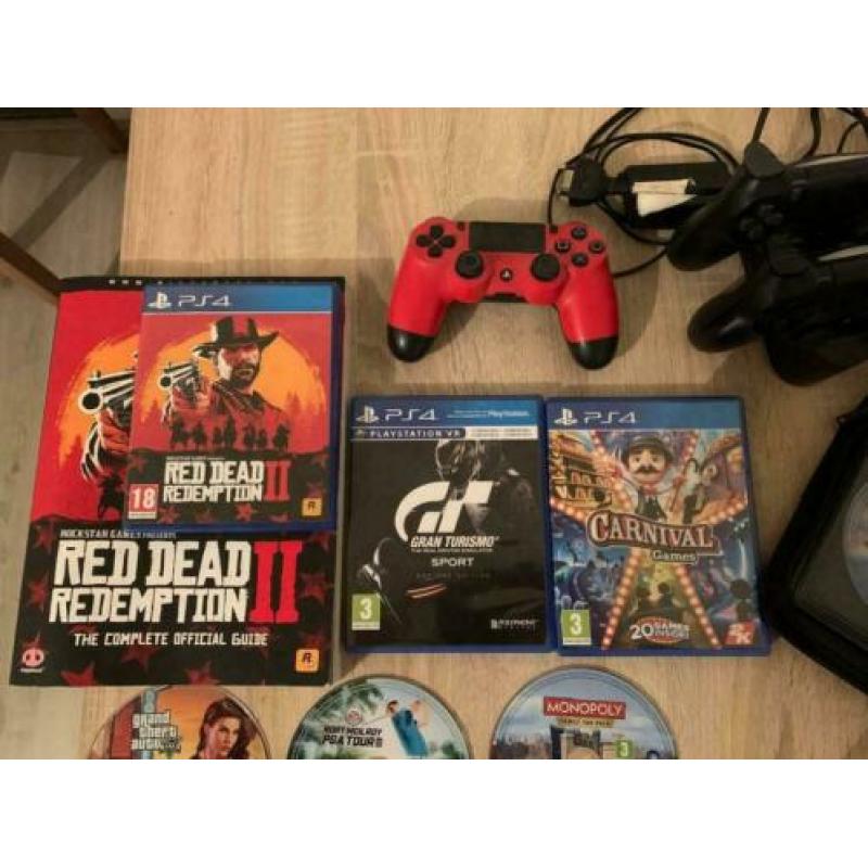 Playstation 4 500GB met 15 spellen en 3 controllers