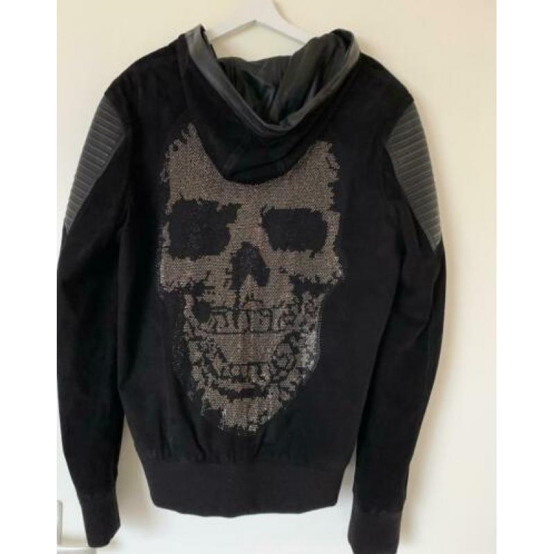 Orginele Suede/leren jas van phillip plein. Maat XL valt L