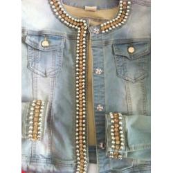Bling-bling elastisch spijkerjasje S zgan