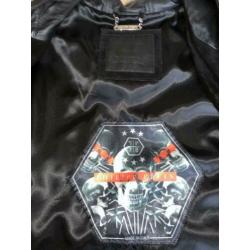 Orginele Suede/leren jas van phillip plein. Maat XL valt L