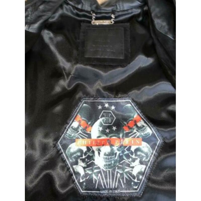 Orginele Suede/leren jas van phillip plein. Maat XL valt L