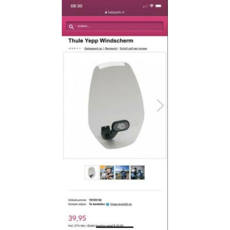 Yepp thule mini fiets stoeltje compleet