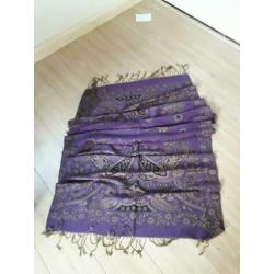 Zachte paarse sjaal omslagdoek 70 x 170 cm