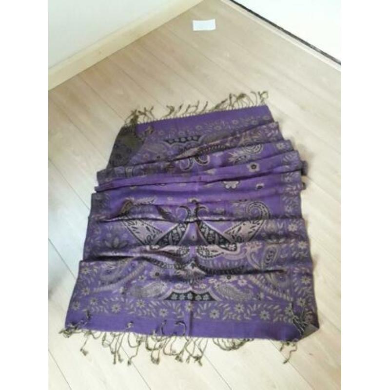 Zachte paarse sjaal omslagdoek 70 x 170 cm
