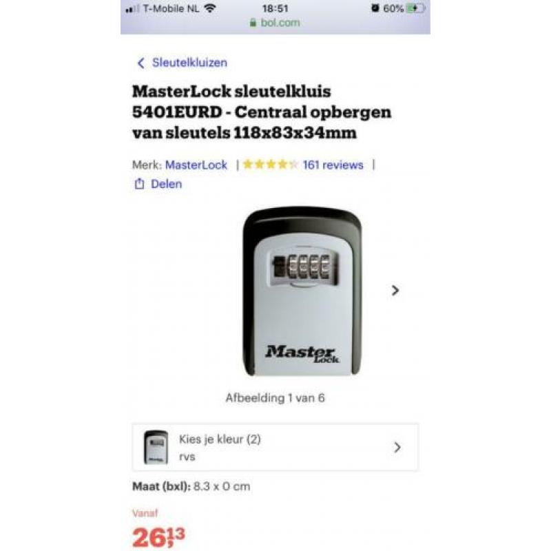 Master Lock sleutel kluis nieuw