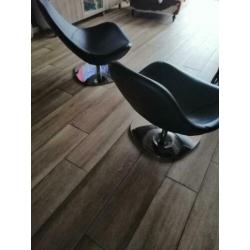 Tirup fauteuils zwart leder