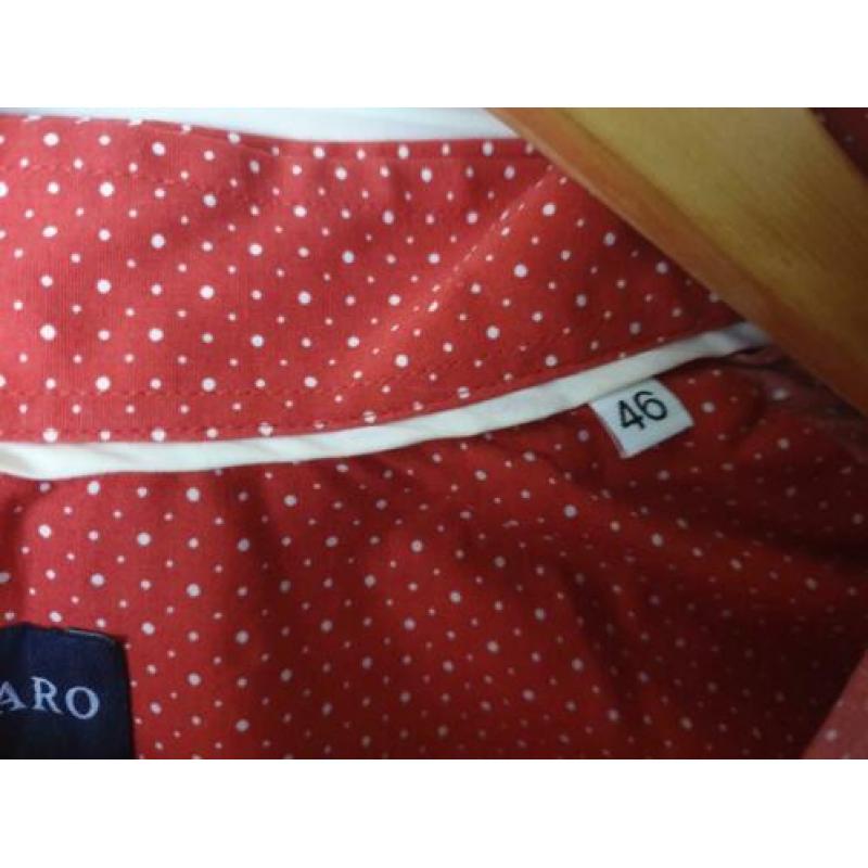 Blouse Cavallaro mt 46 (=44) rood met witte stippen