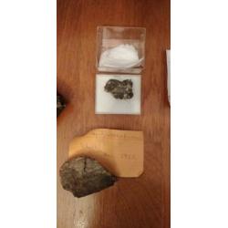 collectie mineralen/quartzen: o.a.zilvererts, hematiet,halie
