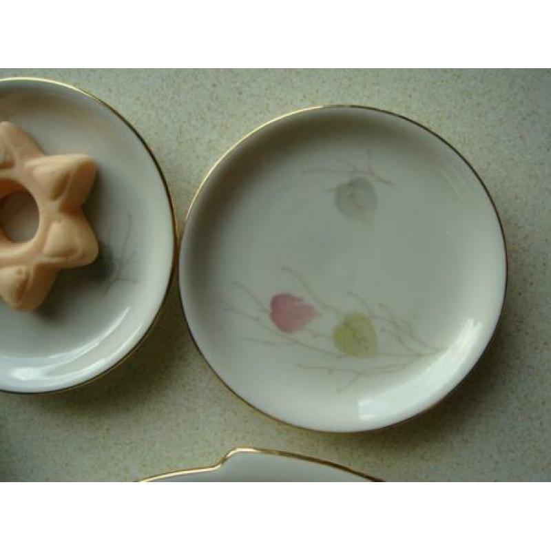vintage KRISTER gebakstel schaal + schoteltjes jaren 50