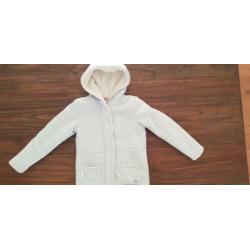 Winterjas licht blauw met warme voering maat 122