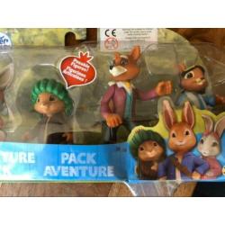 Pieter konijn/peter rabbit poppetjes figuurtjes beeldjes set