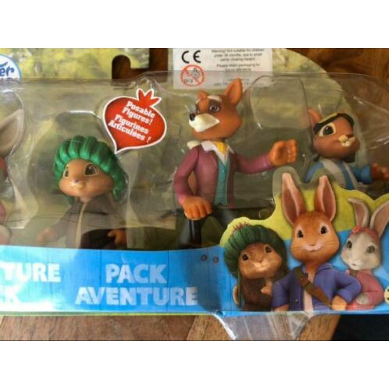 Pieter konijn/peter rabbit poppetjes figuurtjes beeldjes set