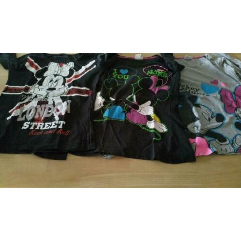 3 t-shirts met lange mouw, longsleeves Minnie mouse