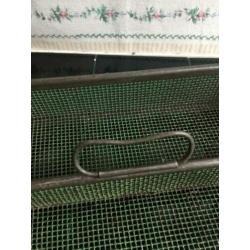 Brocante groen draadstaal bestekhouder