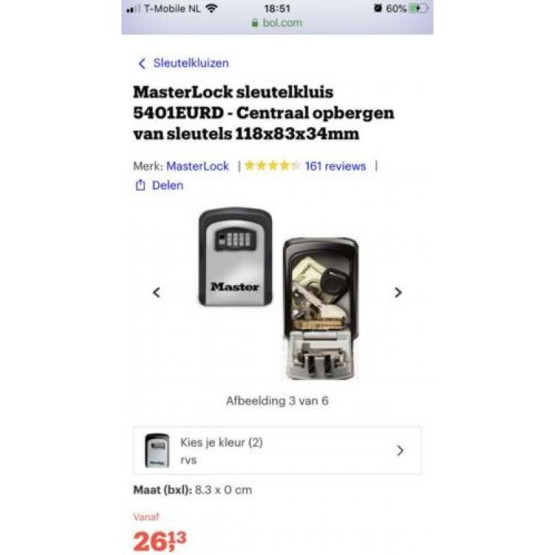 Master Lock sleutel kluis nieuw