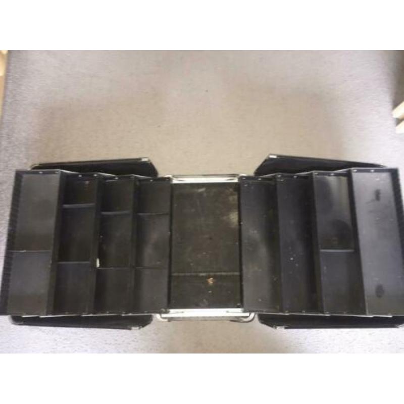 Elegante zwarte (visagie) trolley koffer. (Uitklapbaar)