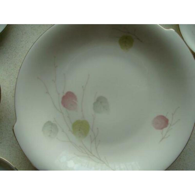 vintage KRISTER gebakstel schaal + schoteltjes jaren 50
