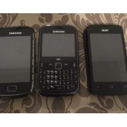 Partij telefoons + partij telefoon opladers