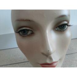 Retro vintage Kappershoofd etalagepop hoofd voor pruik