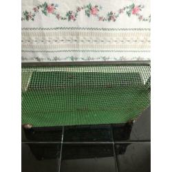 Brocante groen draadstaal bestekhouder