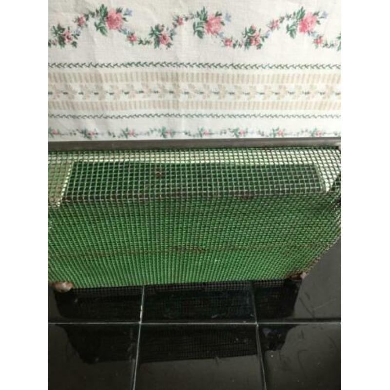 Brocante groen draadstaal bestekhouder