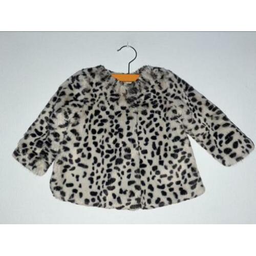 Zara baby meisje maat 80 bontjasje panter fakefur goede st.
