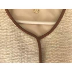 Massimo Dutti - Beige jasje met leren bies maat 40 (NIEUW)