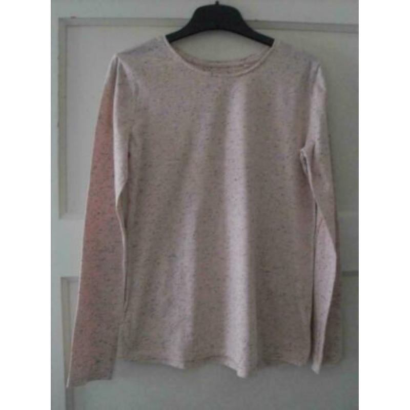2 gemeleerde longsleeves maat 158-164 C&A nieuw