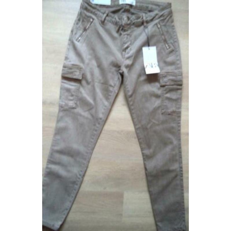 ZARA nieuwe cargo skinny stretchbroek maat 38