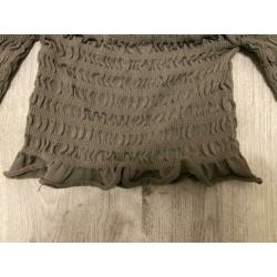 Donkergroene off shoulder top shirtje blouse van Zara