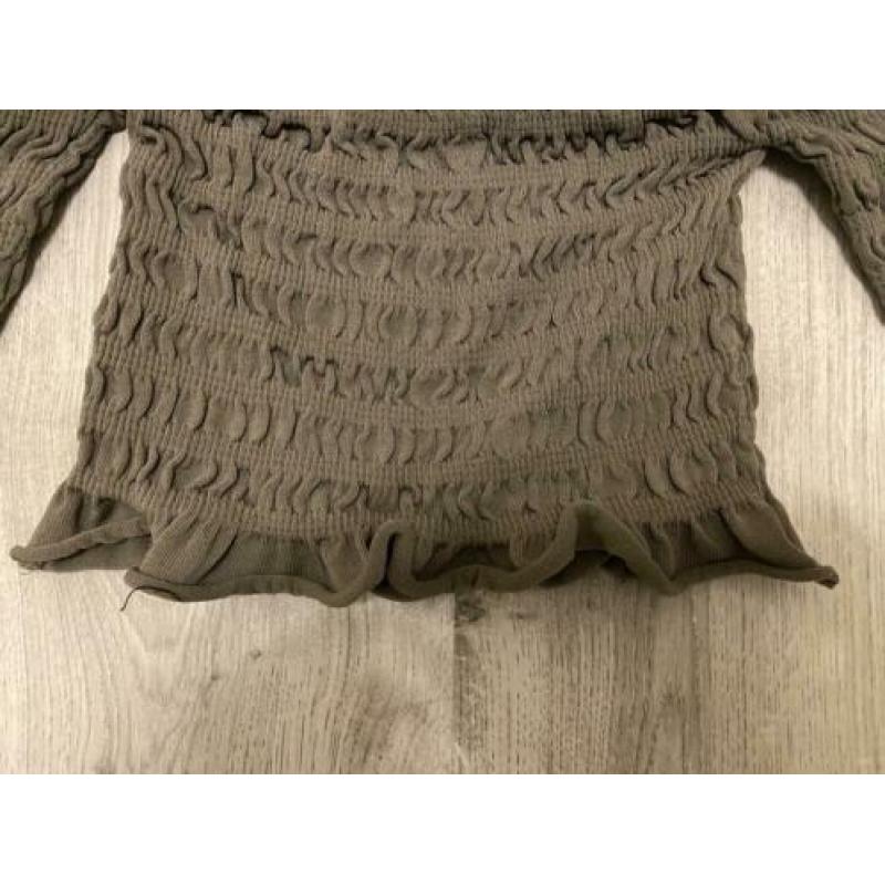 Donkergroene off shoulder top shirtje blouse van Zara