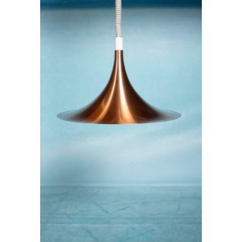 Vintage Deense heksenhoedlamp l jaren 60 hanglamp messing