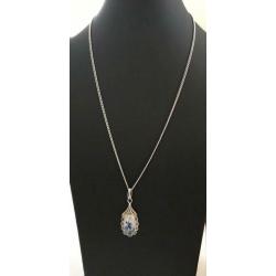 Zilveren ketting met DELFTS BLAUWE hanger nr 2