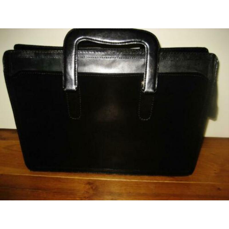 A4 Lederen TAS Dames/Heren met extra binnenvak 41x31x10 cm