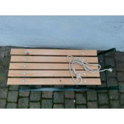 Antieke Slee, groen metaal Lengte: 86 cm Breed: 34 cm