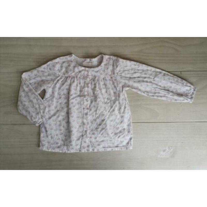 Mango blouse wit roze zwanen (2-3 jaar 98 cm) 86