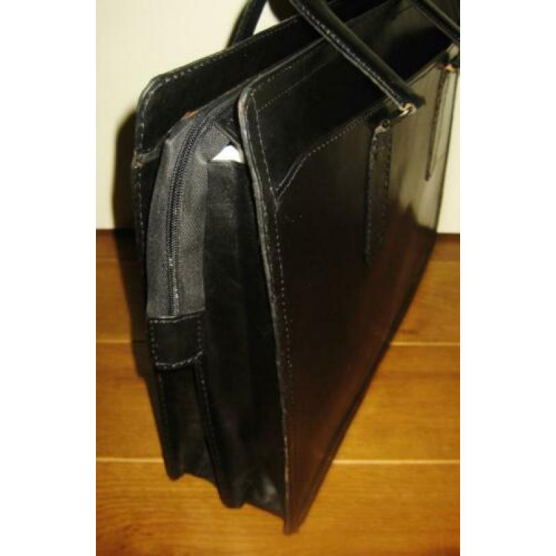 A4 Lederen TAS Dames/Heren met extra binnenvak 41x31x10 cm