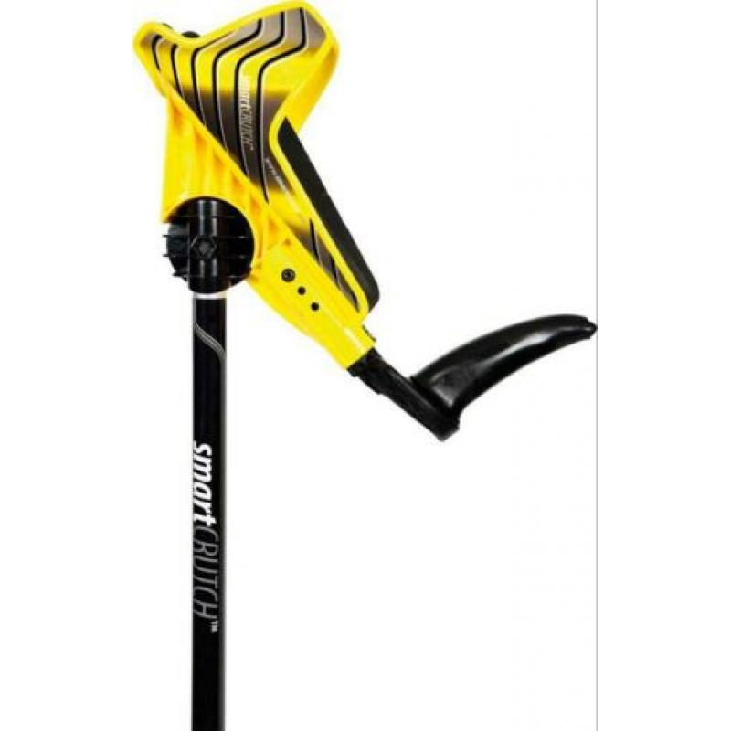 Smart crutch met elleboogsteun geel