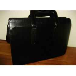 A4 Lederen TAS Dames/Heren met extra binnenvak 41x31x10 cm